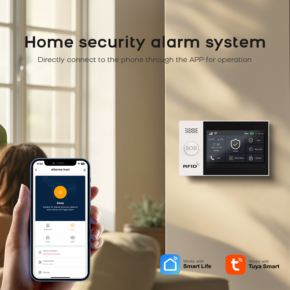 PG-107 Tuya اللاسلكية الرئيسية - مراجعة Sim Gsm Alarm وسعره