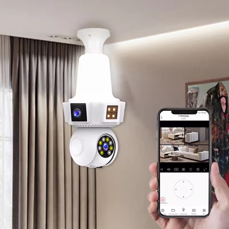 6MP V380pro APP عدسة مزدوجة كا - مراجعة Home Security Flood Lights وسعره