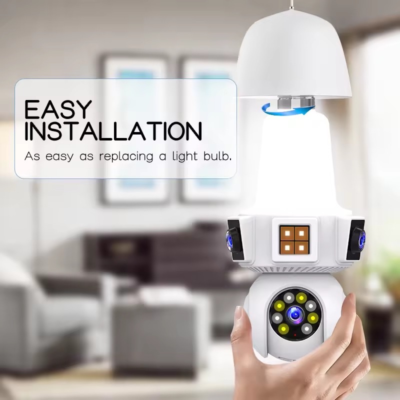 6MP V380pro APP عدسة مزدوجة كا - مراجعة Home Security Flood Lights وسعره